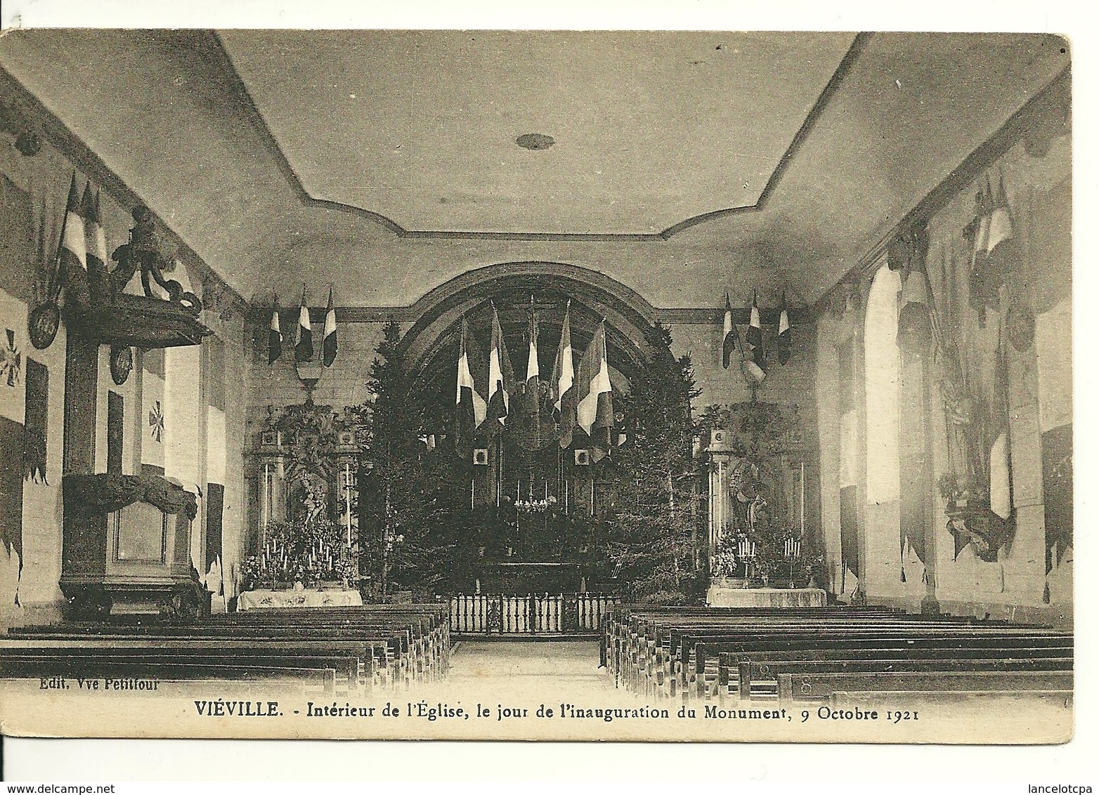 52 - VIEVILLE / INTERIEUR DE L'EGLISE LE JOUR DE L'INAUGURATION DU MONUMENT LE 9 OCTOBRE 1921 - Other & Unclassified