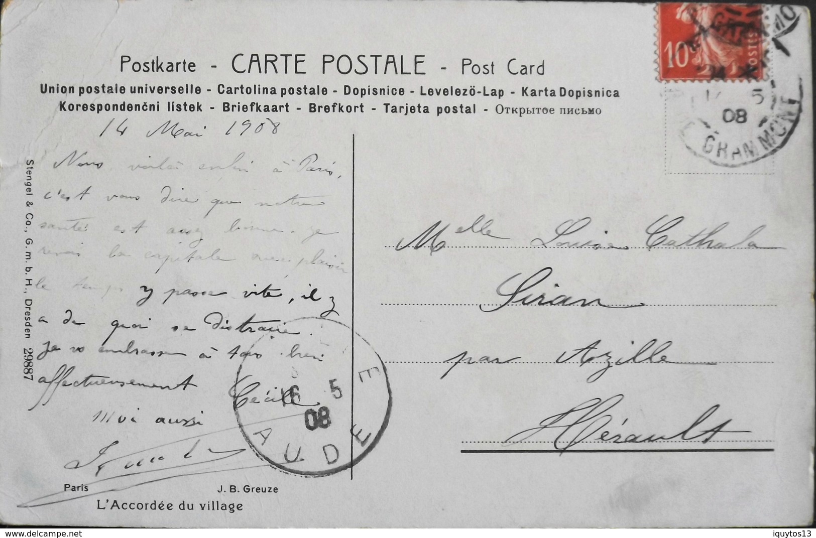 CPA. - > Noces > L'Accordée Du Village - Très Animée - Daté 1908 - Bon état - Noces