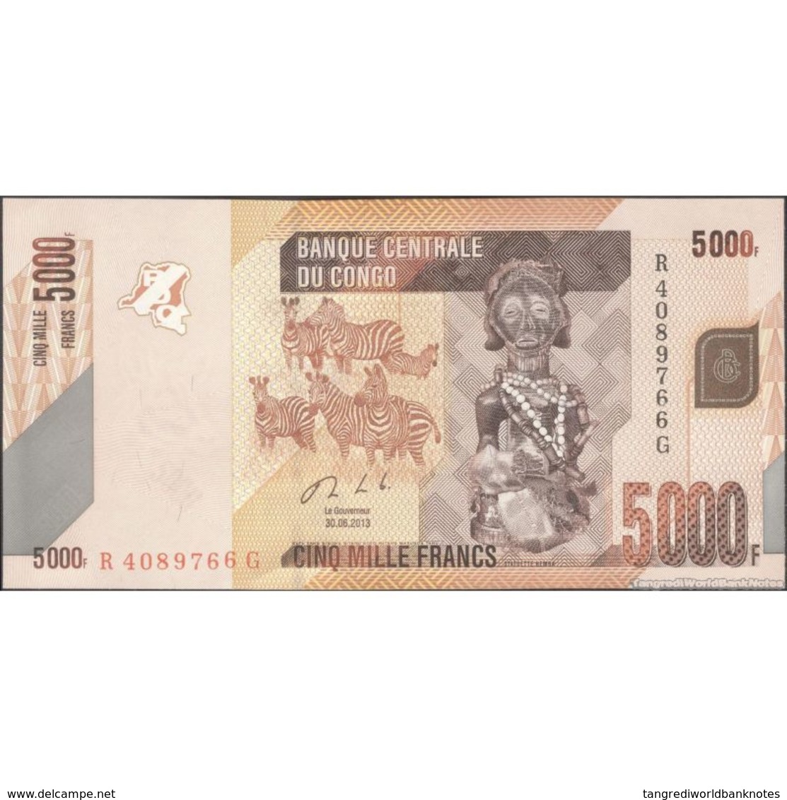 TWN - CONGO DEM. REP. 102b -. 5000 5.000 Francs 30.6.2013 R XXXXXXX G﻿ UNC - Repubblica Democratica Del Congo & Zaire