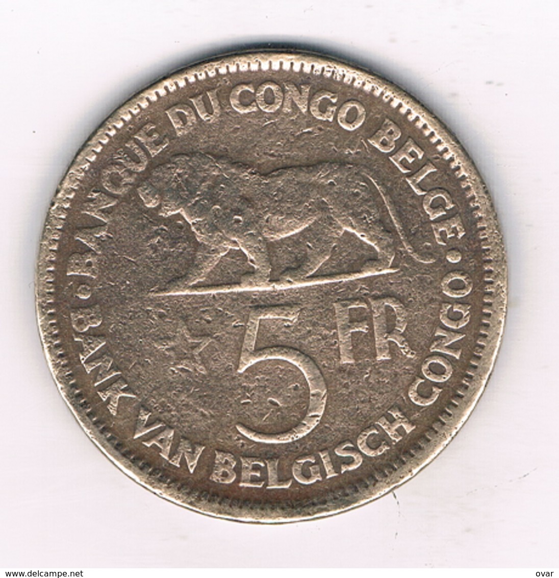 5 FRANC 1937  BELGISCH CONGO /0393/ - 1934-1945: Leopold III