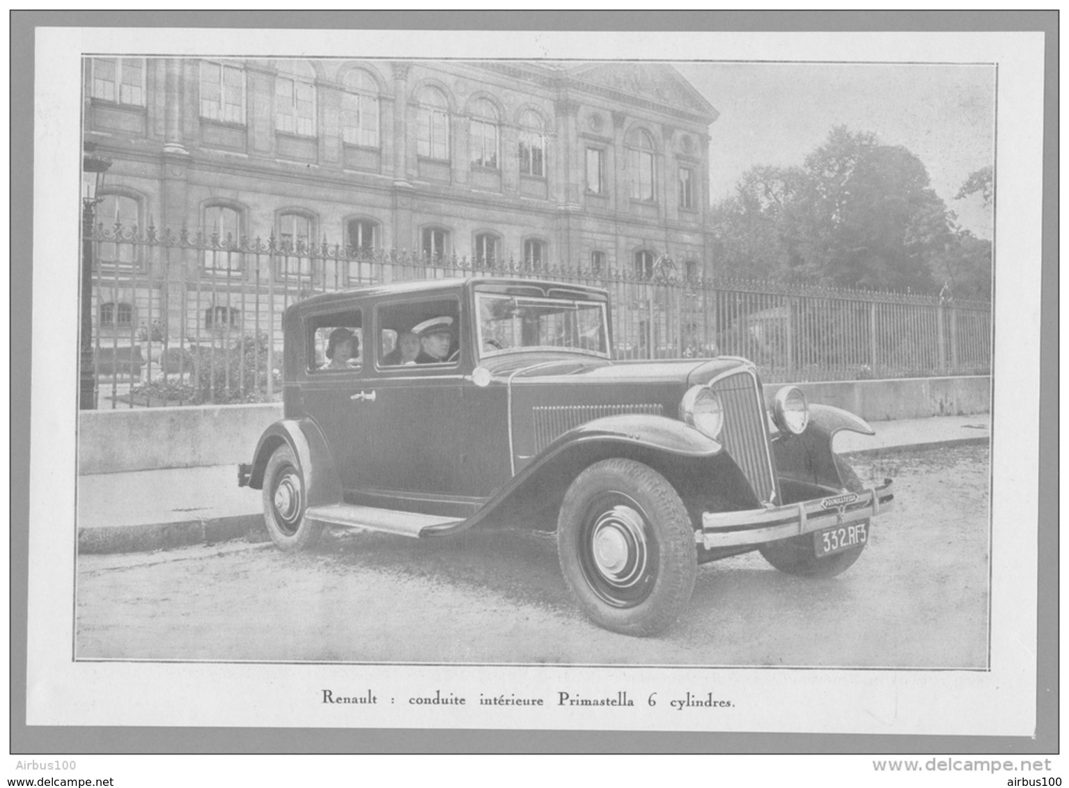 RENAULT CONDUITE INTÉRIEURE PRIMASTELLA  6 CYLINDRES - 16 X 23 Cm - Voitures