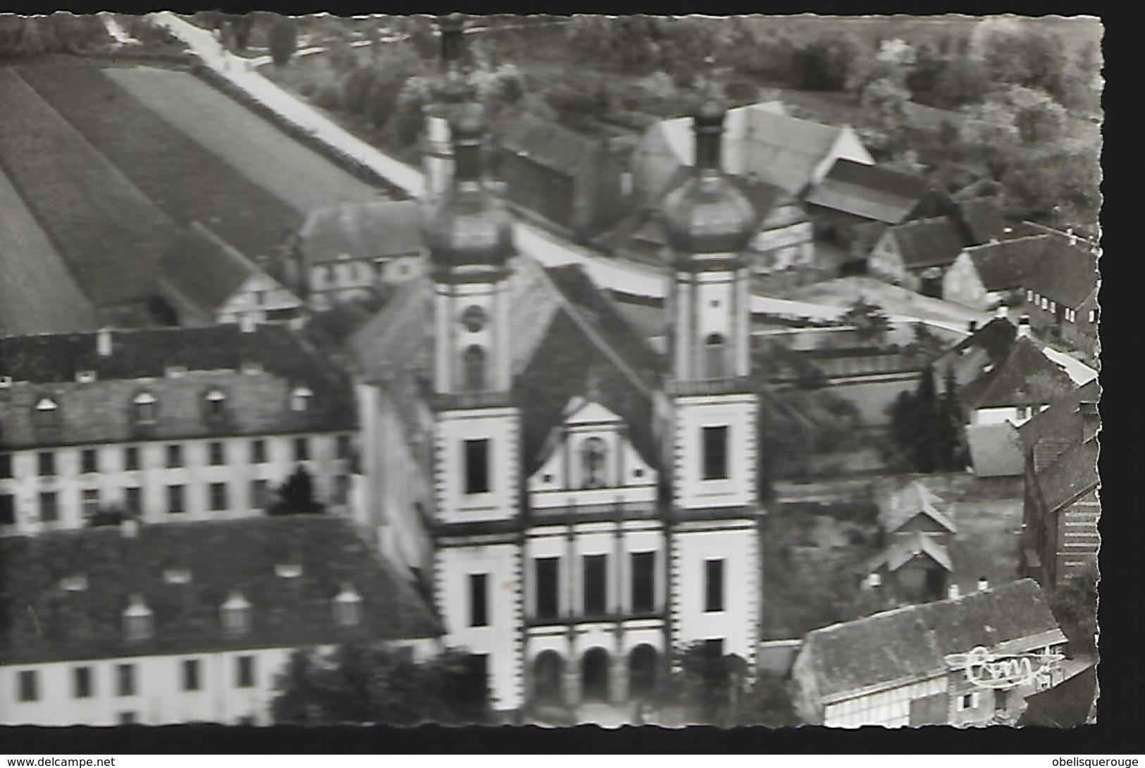 67 EBERSMUNSTER L EGLISE VUE AERIENNE 1968 - Ebersmunster