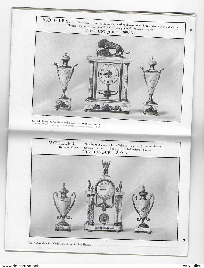 1926 - HORLOGE -  " BULLE CLOCK " -  PENDULE  - Les Modèles De 1926 - Avec Petit Historique Des Fondateurs - 1901-1940