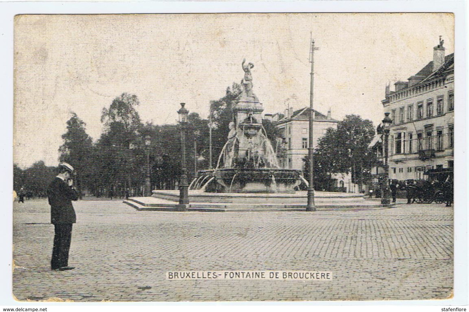 Zeer Mooie Kaart Van Fontaine De Brouckère 1901 Met Strafportzegels - Other & Unclassified