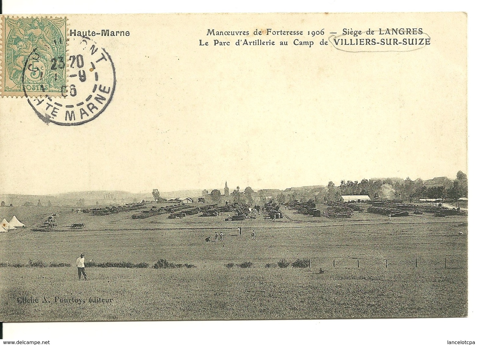 52 - LANGRES MANOEUVRES DE FORTERESSE 1906 / LE PARC D'ARTILLERIE AU CAMP DE VILLIERS SUR SUIZE - Langres