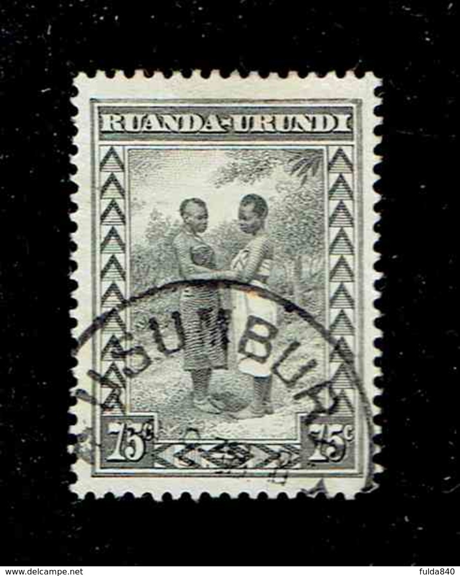 RUANDA URUNDI.(COB-OBP)  1937 - N°98  *SCENES INDIGENES, ANIMAUX ET PAYSAGES*    75c  Oblitéré USUMBURA - Oblitérés