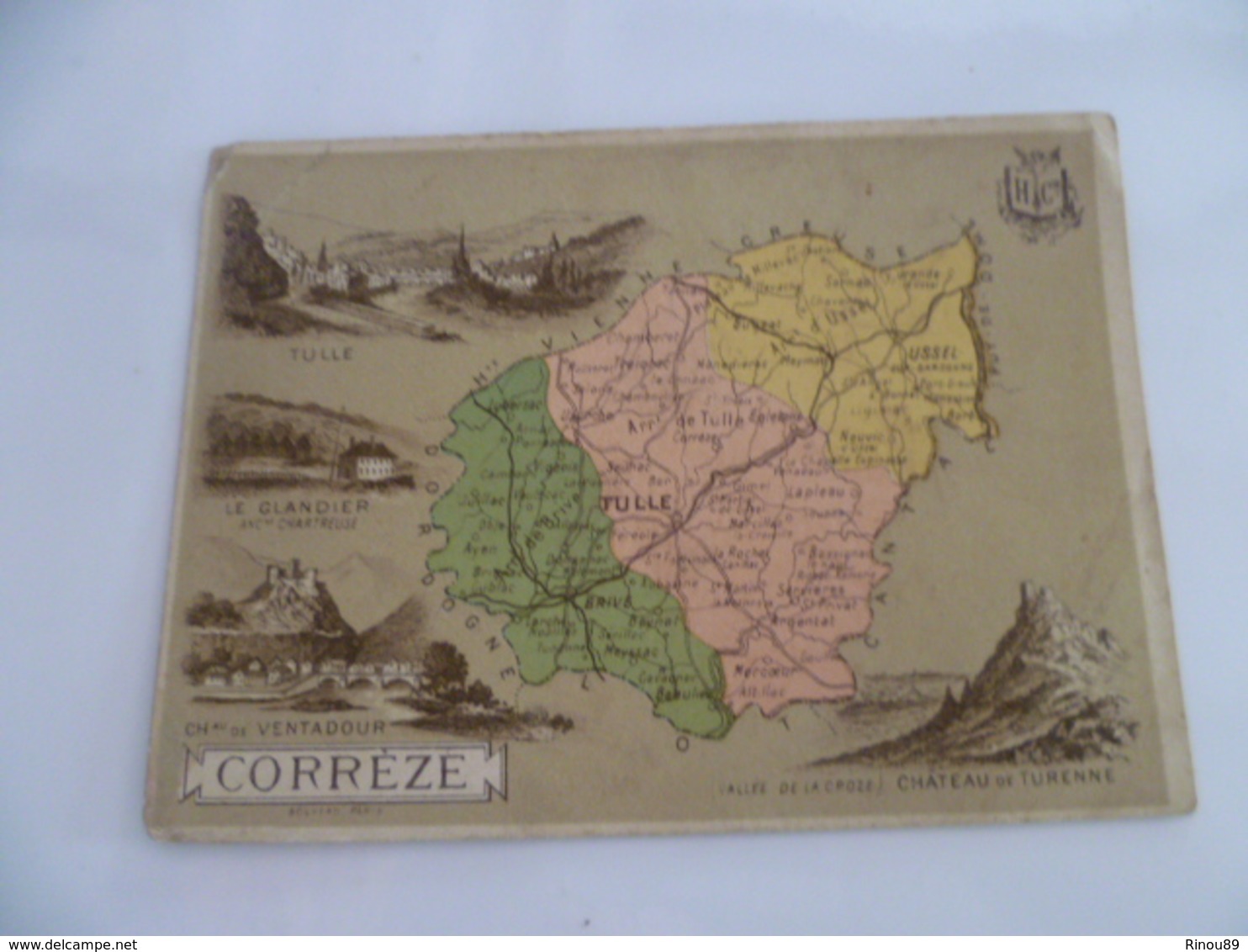 Lot De 4 Petites Cartes Géographiques - CORREZE / HAUTE-VIENNE / AUDE / VOSGES - Cartes Géographiques