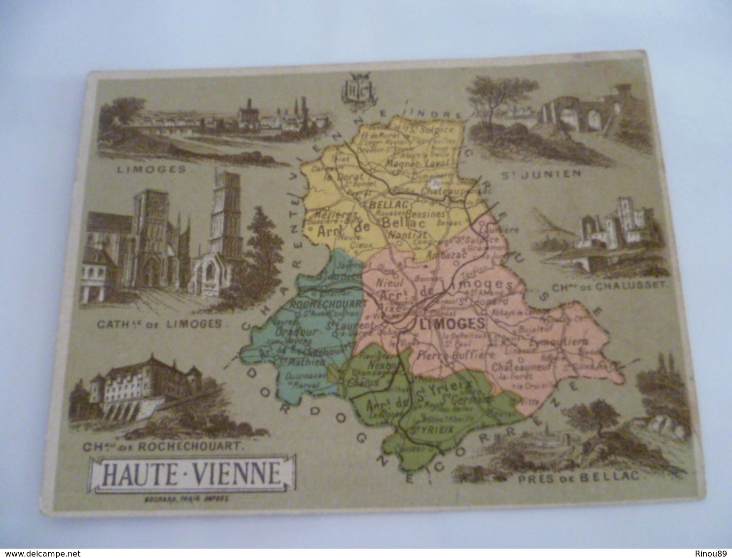 Lot De 4 Petites Cartes Géographiques - CORREZE / HAUTE-VIENNE / AUDE / VOSGES - Cartes Géographiques