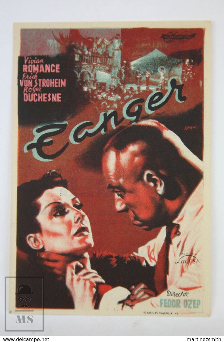 Original 1938 Gibraltar Cinema / Movie Advt Brochure - Viviane Romance, Roger Duchesne, Abel Jacquin - Pubblicitari