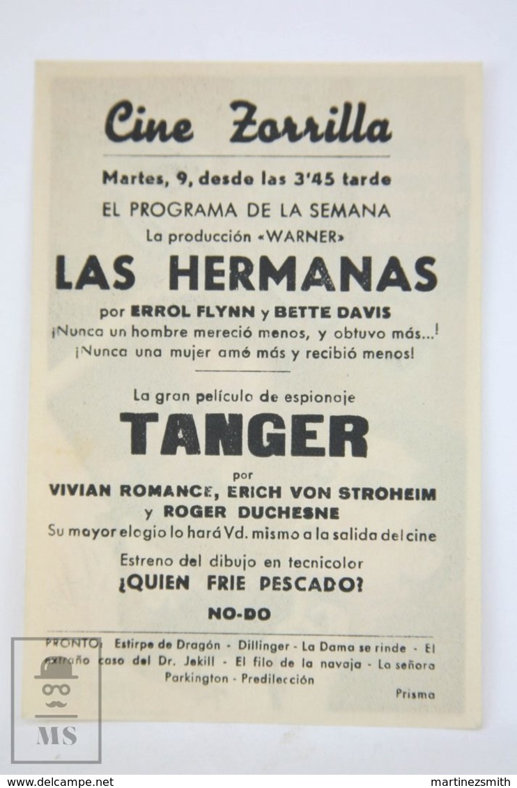 Original 1938 Gibraltar Cinema / Movie Advt Brochure - Viviane Romance, Roger Duchesne, Abel Jacquin - Pubblicitari