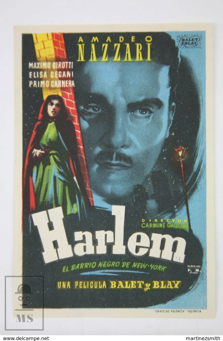 Original 1943 Harlem Cinema / Movie Advt Brochure - Massimo Girotti, Amedeo Nazzari, Vivi Gioi - Publicité Cinématographique