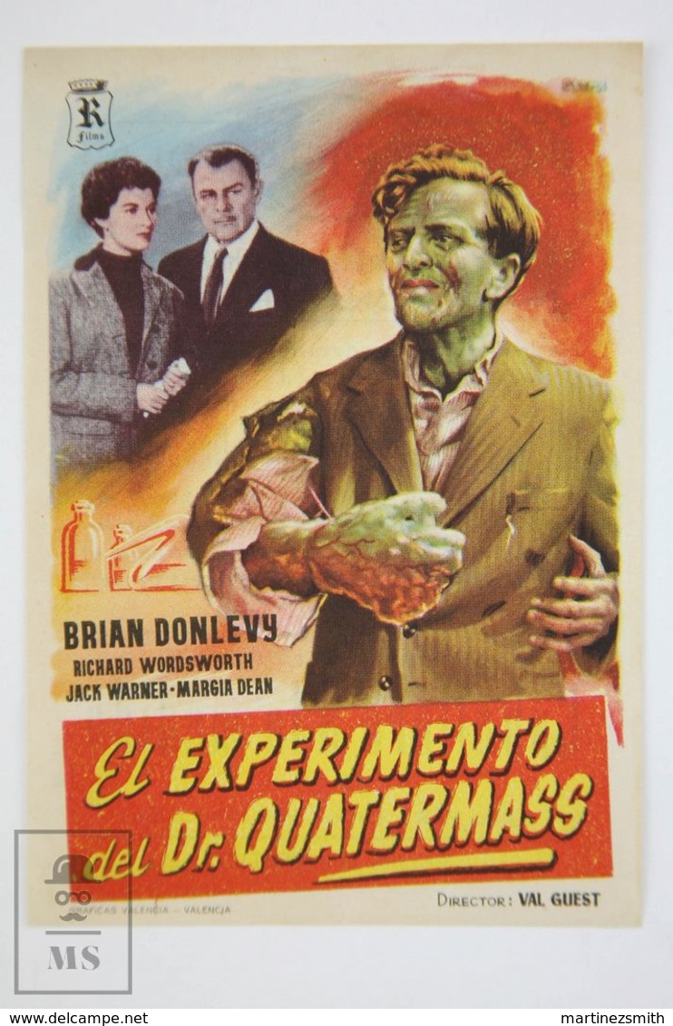 Original 1955 The Quatermass Experiment Cinema / Movie Advt Brochure - Brian Donlevy,  Jack Warner,  Margia Dean - Publicité Cinématographique