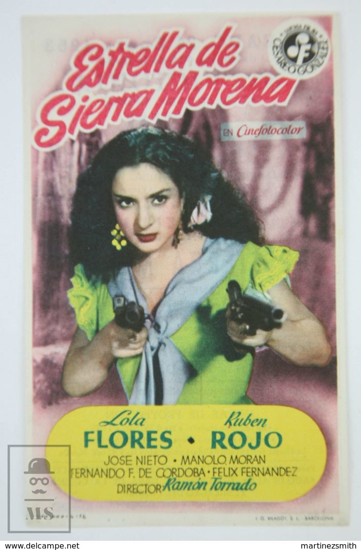 Original 1952 La Estrella De Sierra Morena Cinema / Movie Advt Brochure - Lola Flores,  Rubén Rojo,  José Nieto - Publicité Cinématographique