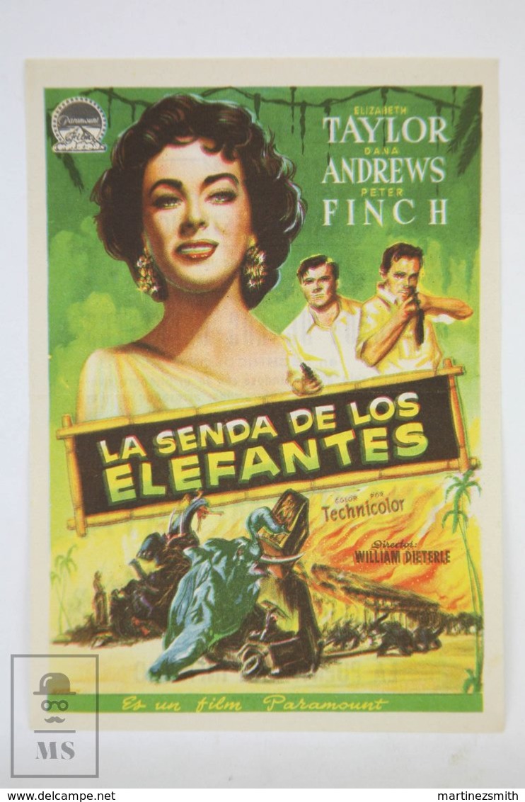 Original 1954 Elephant Walk Cinema / Movie Advt Brochure - Elizabeth Taylor,  Dana Andrews,  Peter Finch - Publicité Cinématographique