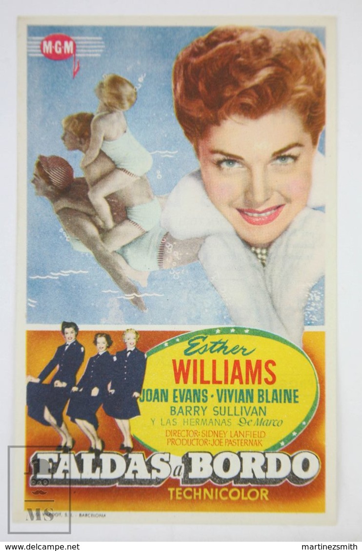 Original 1952 Skirts Ahoy! Cinema / Movie Advt Brochure -Esther Williams,  Joan Evans,  Vivian Blaine - Publicité Cinématographique