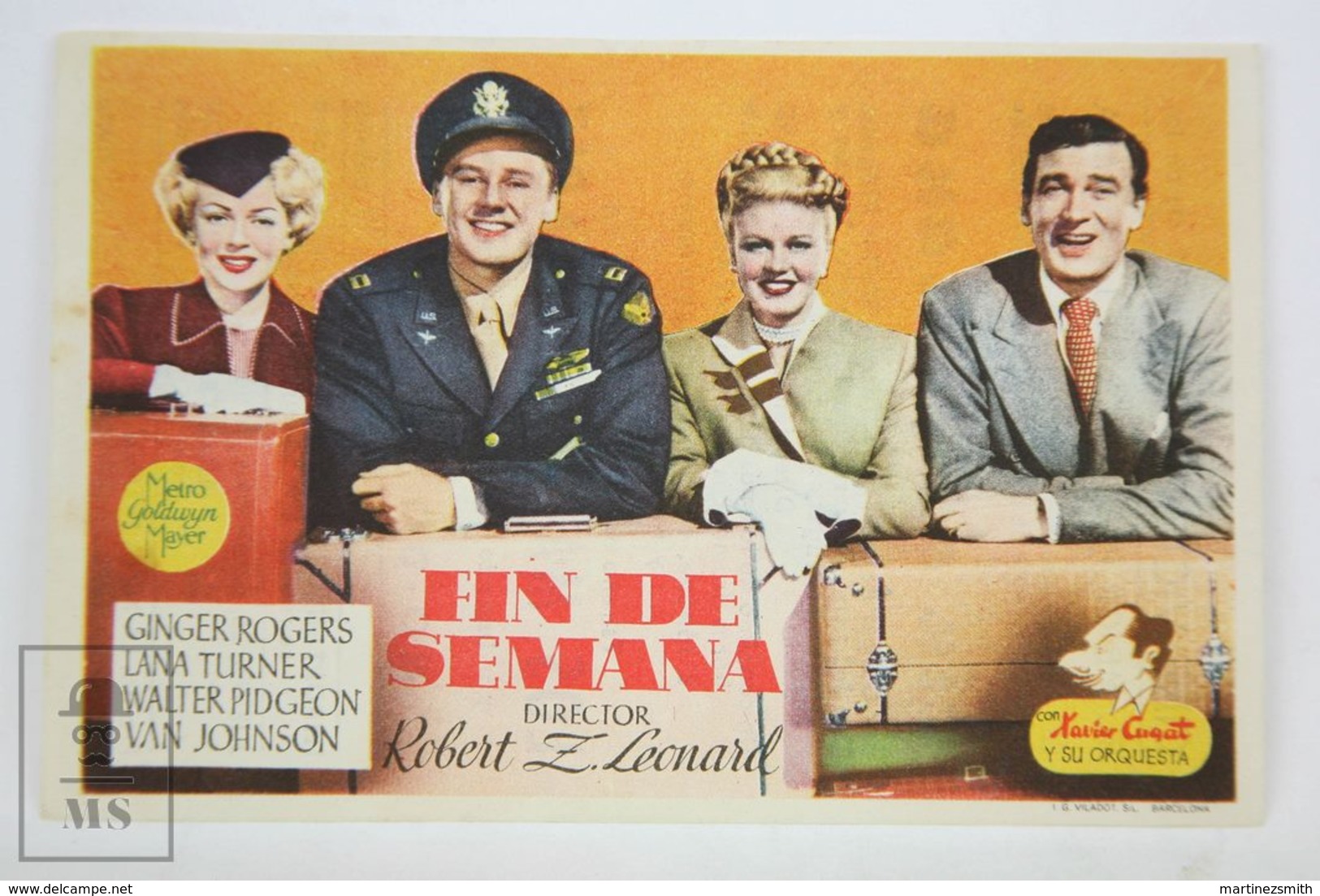 Original 1945 Week-End At The Waldorf Cinema / Movie Advt Brochure -  Ginger Rogers,  Lana Turner,  Walter Pidgeon - Publicité Cinématographique