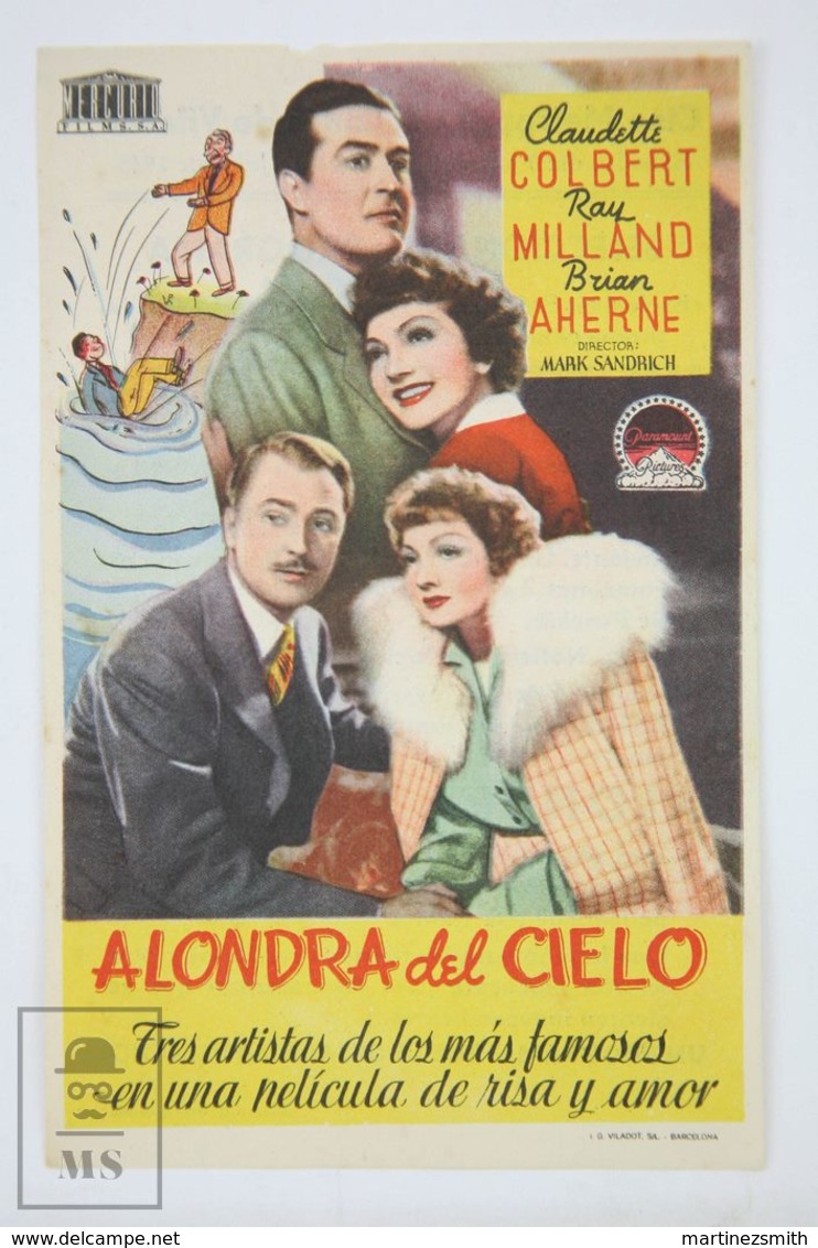 Original 1941 Skylark Cinema / Movie Advt Brochure -  Claudette Colbert,  Ray Milland,  Brian Aherne - Publicidad