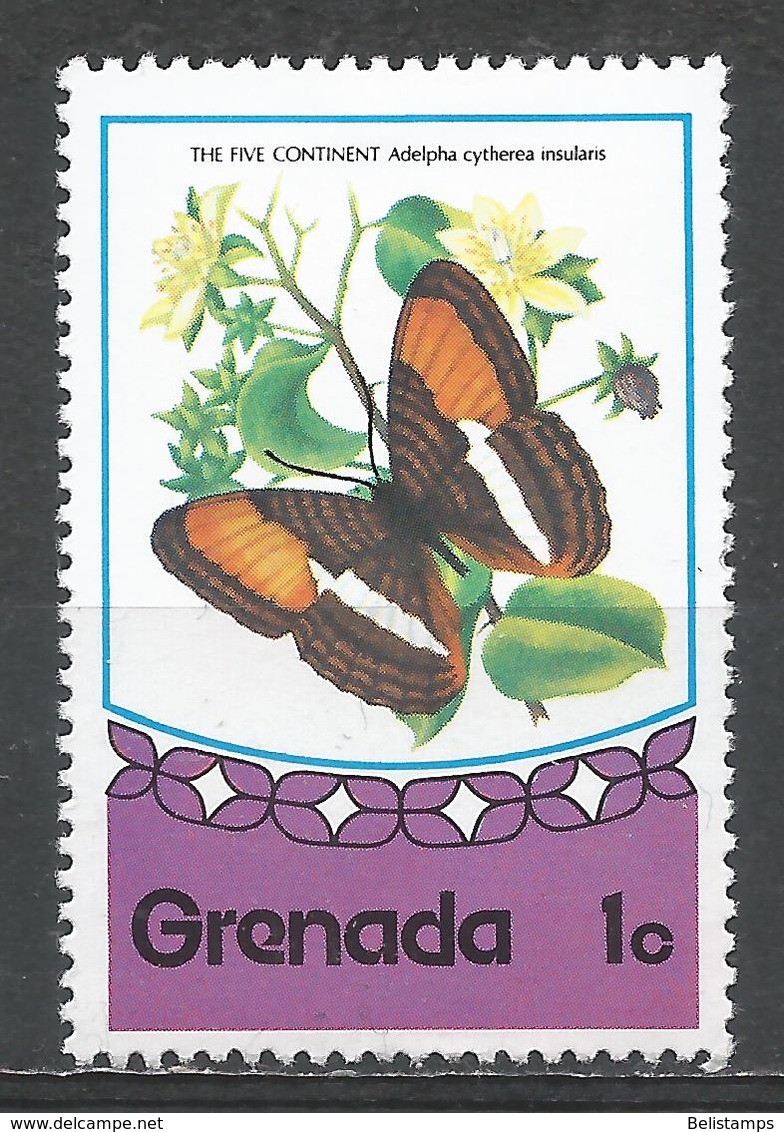 Grenada 1975. Scott #661 (MNH) Butterfly, Five Continents * - Grenade (1974-...)