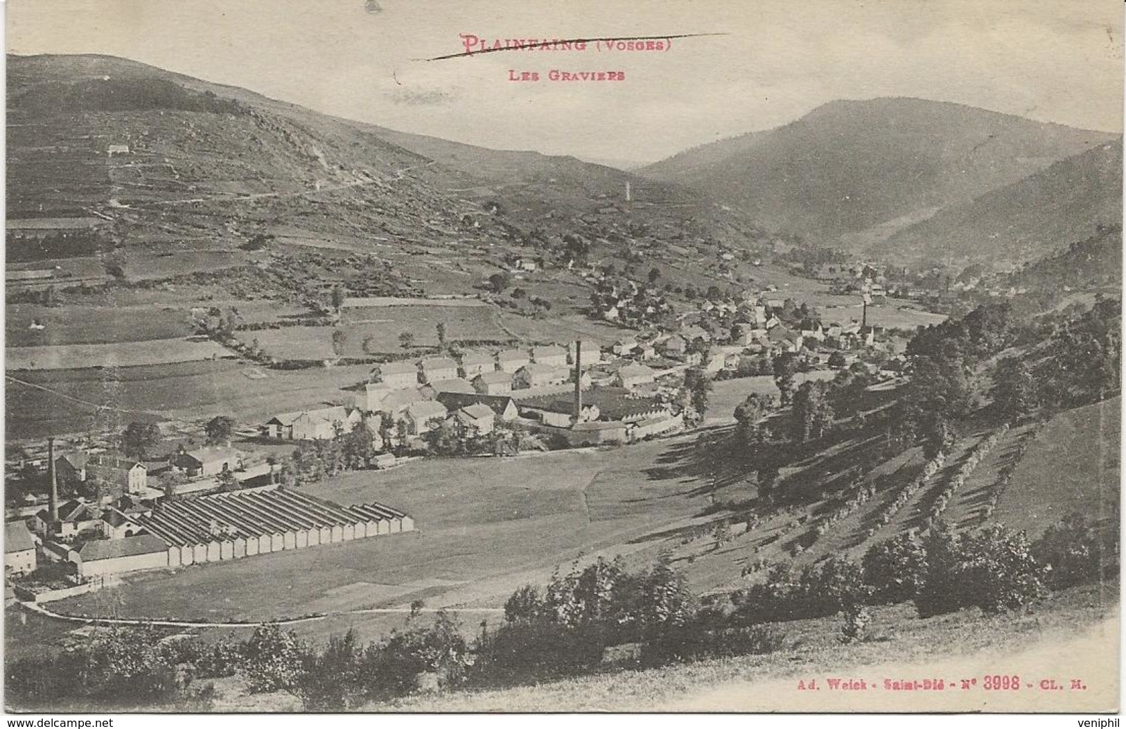 CARTE PLAINFAING-VOSGES - LES GRAVIERS - ANNEE 1917 - Plainfaing