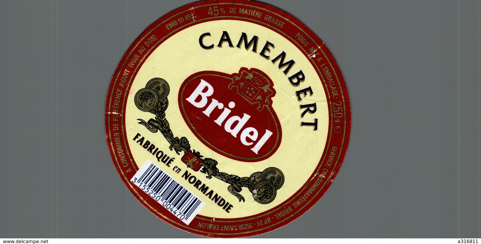 ETIQUETTE DE CAMEMBERT  BRIDEL - Fromage