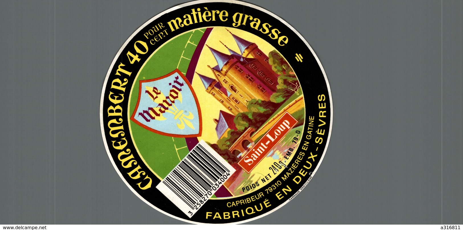 ETIQUETTE DE CAMEMBERT  LE MANOIR  SAINT LOUP - Fromage