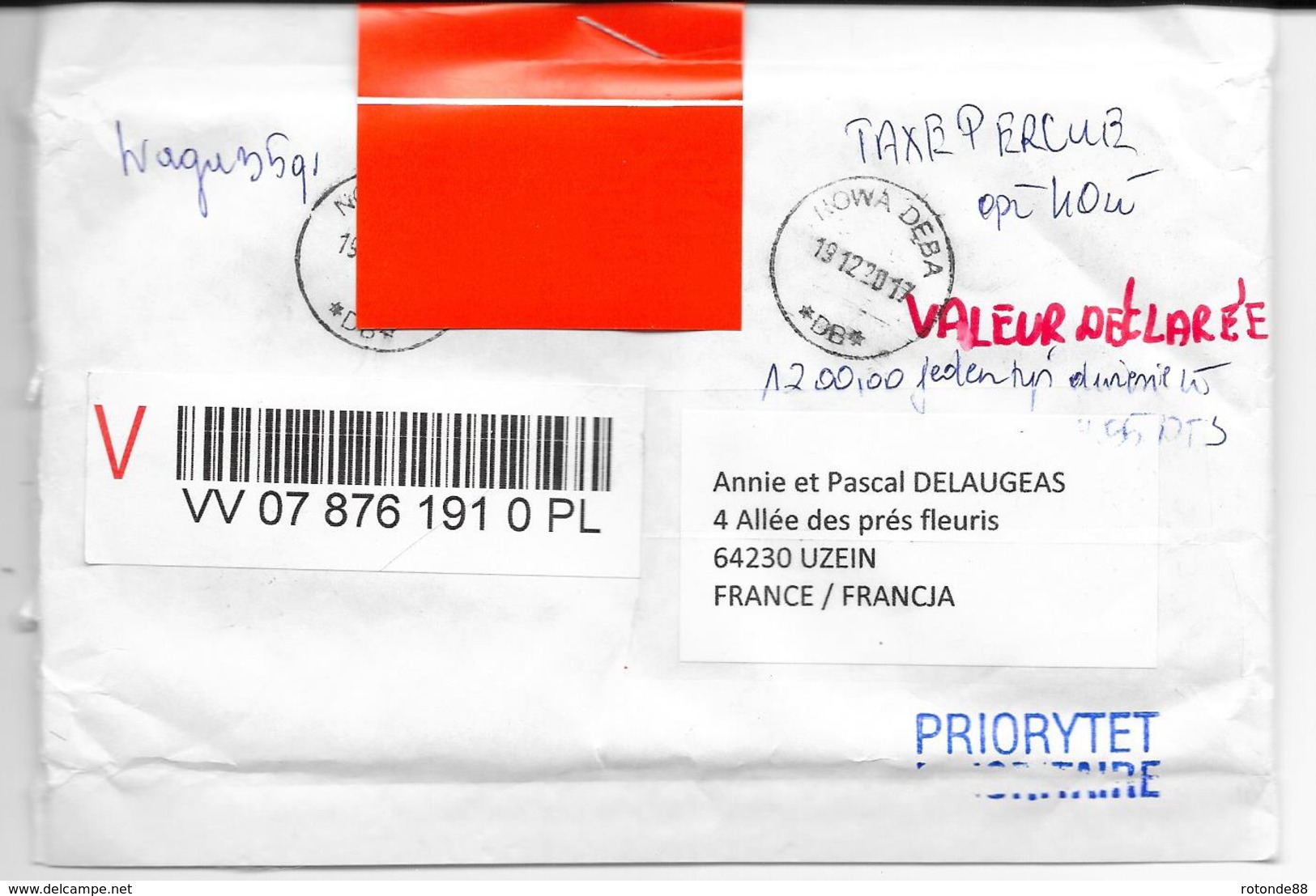 2018 TRES BELLE ENVELOPPE RECOMMANDEE AVEC SECURITE VALEUR DECLAREE RECTO VERSO - Other & Unclassified