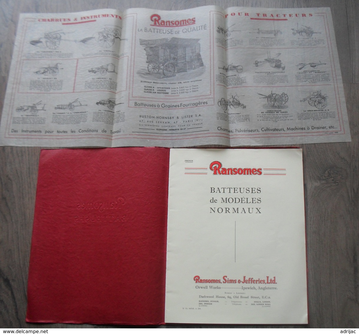 Catalogue 28  Pages Ransomes Batteuses Modeles Normaux Ransomes,Sims & Jefferies,Ltd Ipswich Angleterre - Matériel Et Accessoires