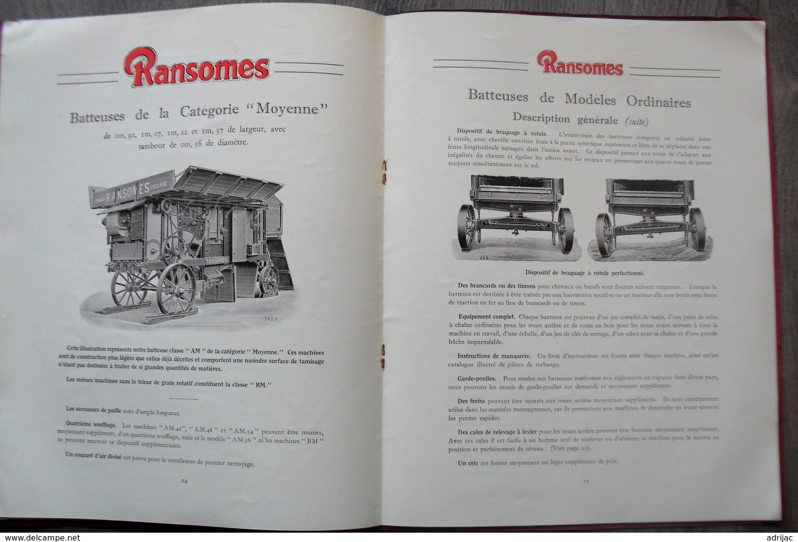 Catalogue 28  pages Ransomes Batteuses modeles normaux Ransomes,Sims & Jefferies,Ltd Ipswich Angleterre