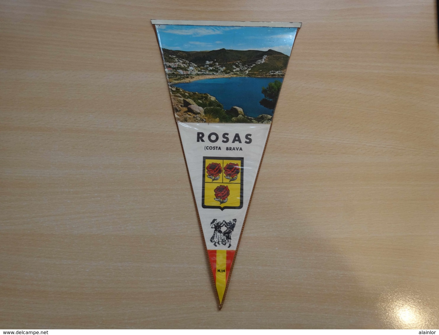 Tourist Pennant SPAIN ROSAS (vintage Years 60) - (Fanion - Wimpel - Vaantje - Banderin) - Obj. 'Souvenir De'