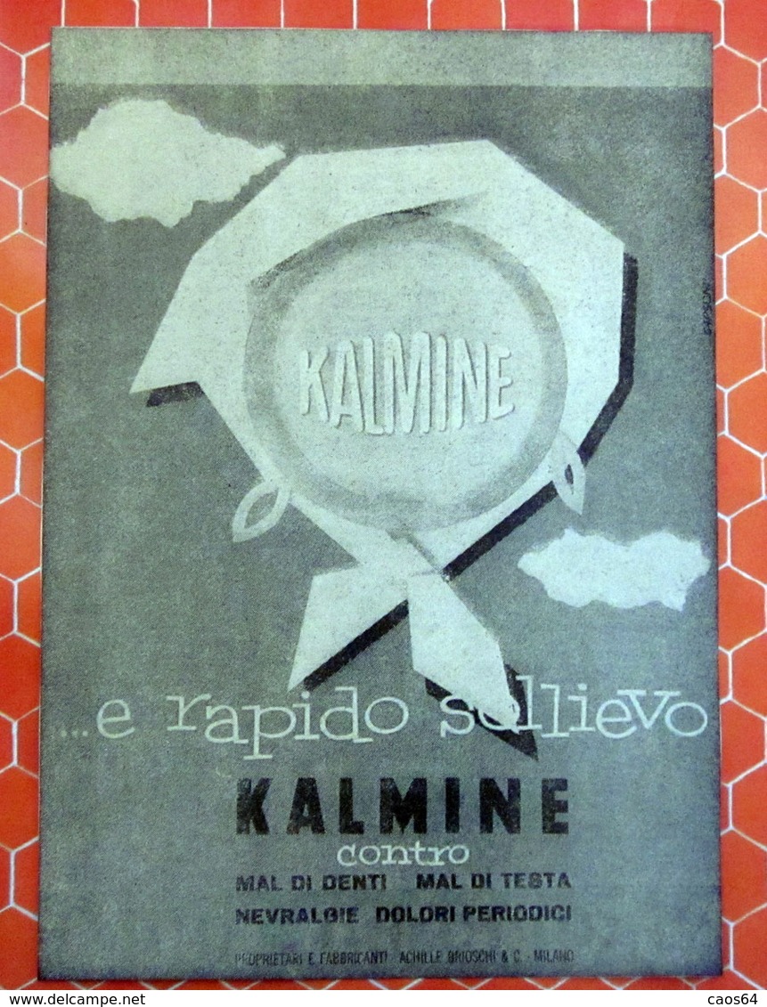 KALMINE   PUBBLICITA' ORIGINALE PICTURE OF VINTAGE PAPER 1960 - Pubblicitari