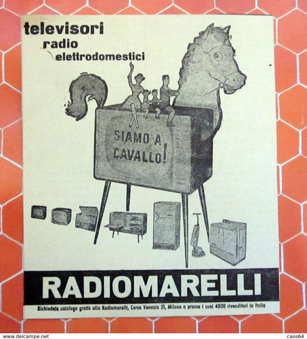 RADIOMARELLI TELEVISORI RADIO   PUBBLICITA' ORIGINALE PICTURE OF VINTAGE PAPER 1960 - Televisión