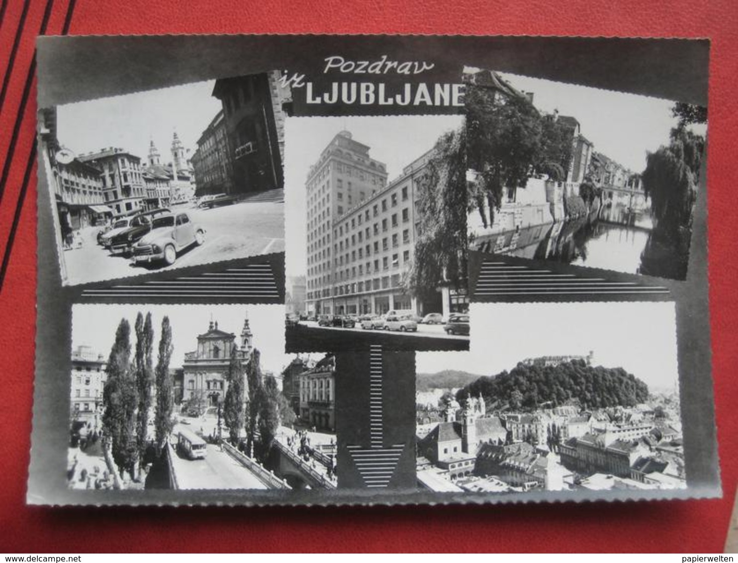 Ljubljana / Laibach - Mehrbildkarte "Pozdrav Iz Ljubljane" / Autobus, Auto - Slowenien