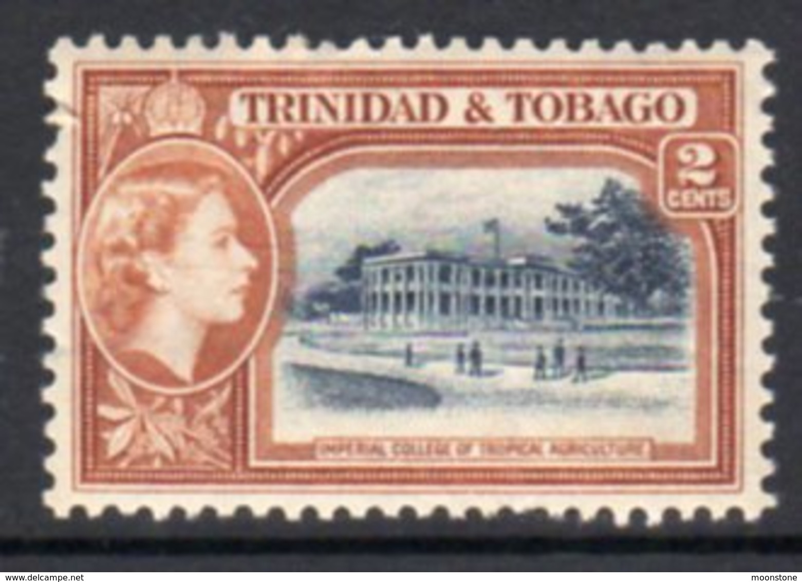 Trinidad & Tobago QEII 1953-9 Definitive 2c Agriculture College Value, Hinged Mint, SG 268 - Trinidad & Tobago (...-1961)