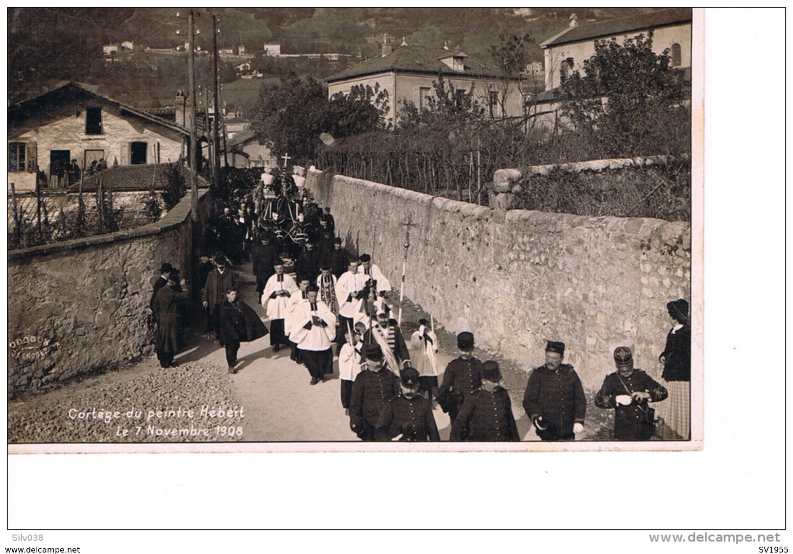 Grenoble  La Tronche Cortège Du Peintre Hebert Le 7 Novembre 1908 - Edition Oddoux Et Gaude - La Tronche