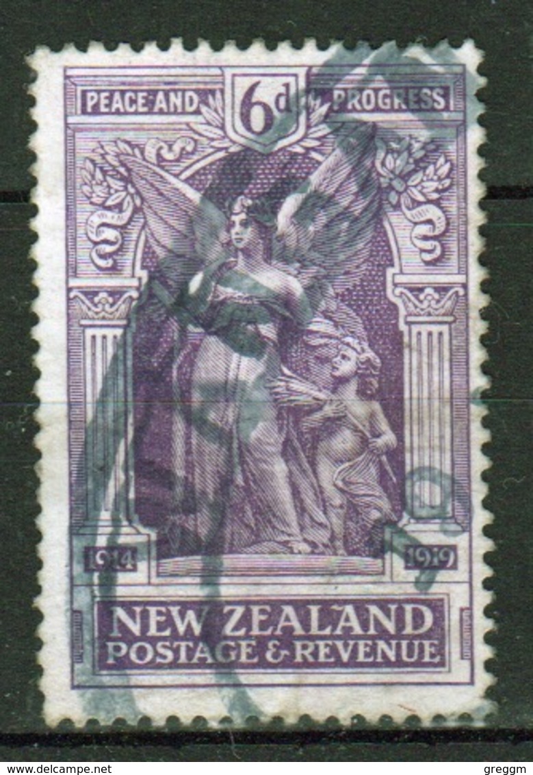 New Zealand 1920 King George V 6d Violet Stamp From The Victory Set. - Oblitérés