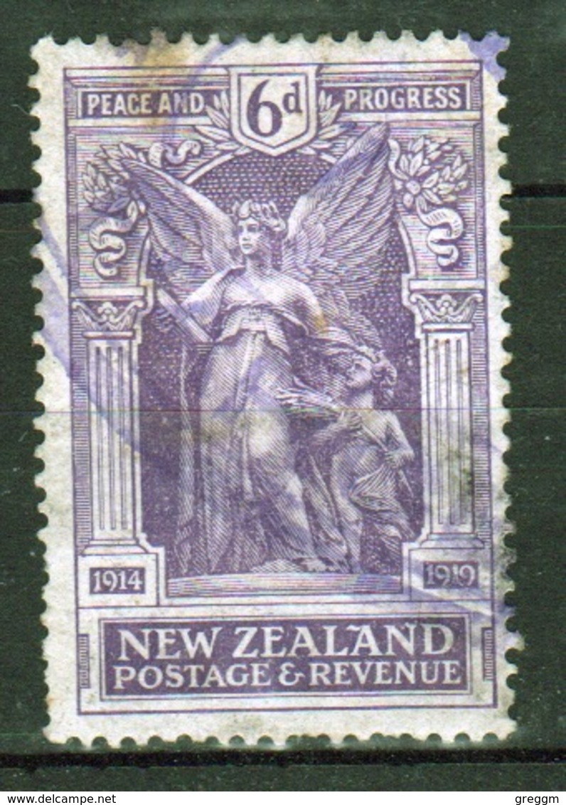 New Zealand 1920 King George V 6d Violet Stamp From The Victory Set. - Oblitérés