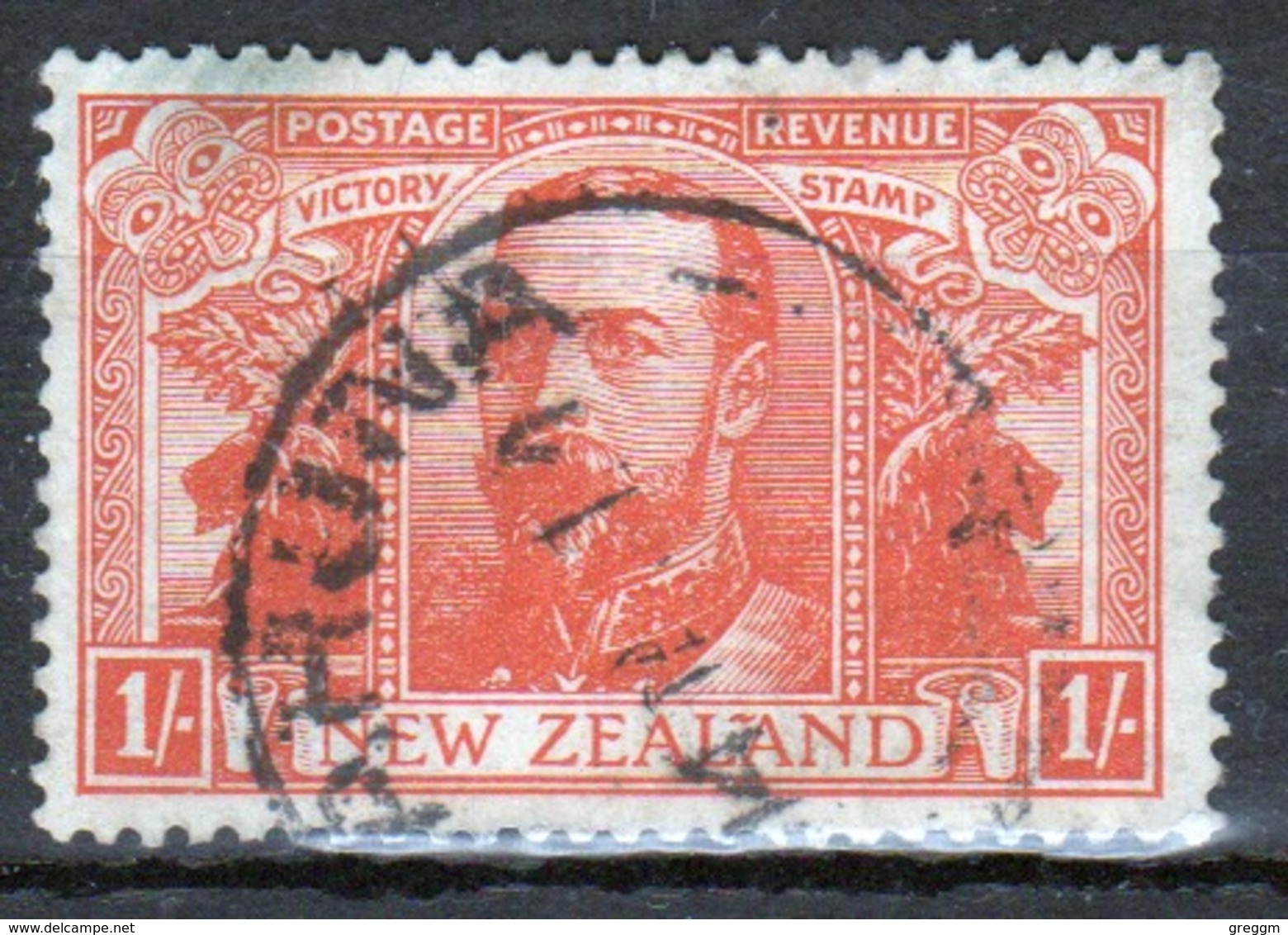 New Zealand 1920 King George V One Shilling Orange Red Stamp From The Victory Set. - Used Stamps