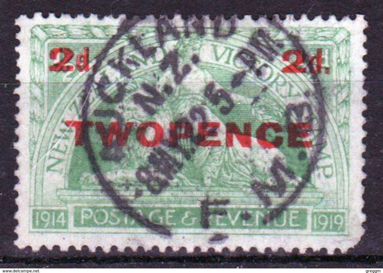 New Zealand 1922 King George V 2d Overprint On ½d Green Stamp. - Gebraucht
