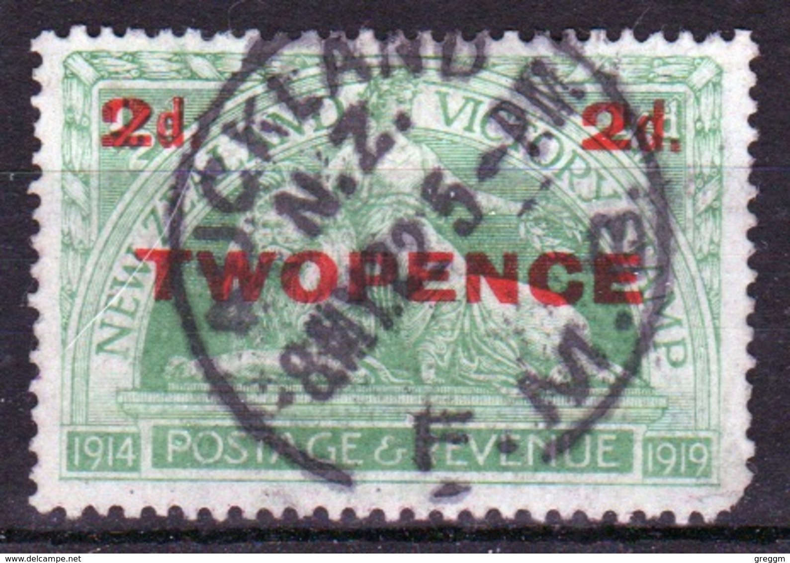 New Zealand 1922 King George V 2d Overprint On ½d Green Stamp. - Used Stamps