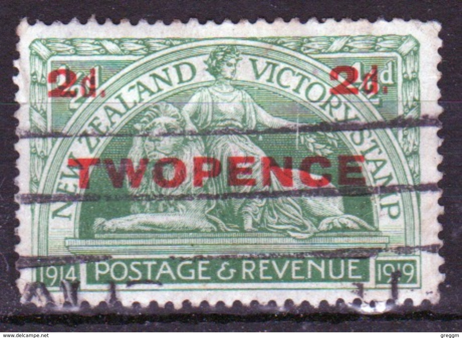 New Zealand 1922 King George V 2d Overprint On ½d Green Stamp. - Oblitérés