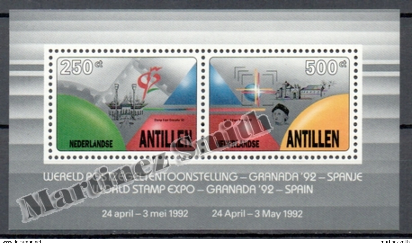Antilles Neerlandaises 1991 Yvert BF 38, Granada 92, World Philatelic Exposition - MNH - Andere & Zonder Classificatie