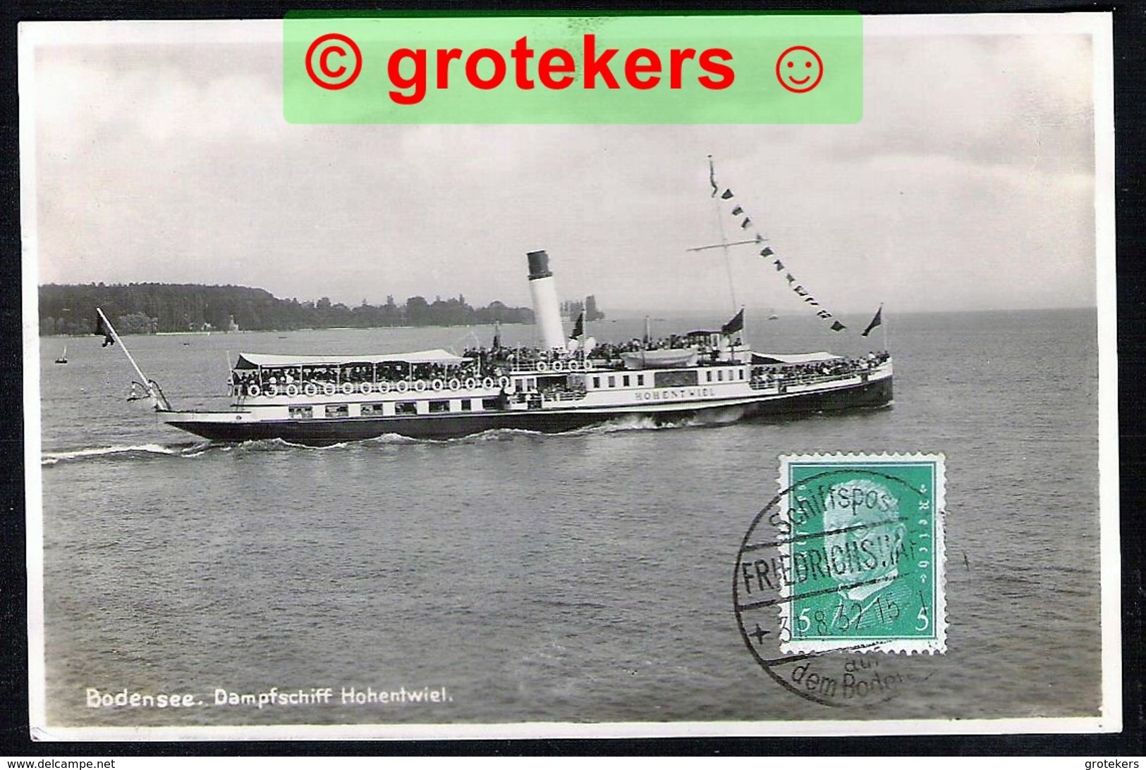 FRIEDRICHSHAFEN Bodensee Dampschiff Hohentwiel 1932 Abstemplung SCHIFFSPOST - Friedrichshafen