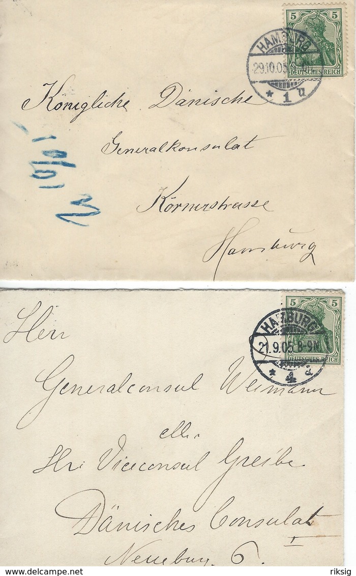 Germany - 2 Smal Covers Used  Hamburg 1905. S-4614 - Covers & Documents