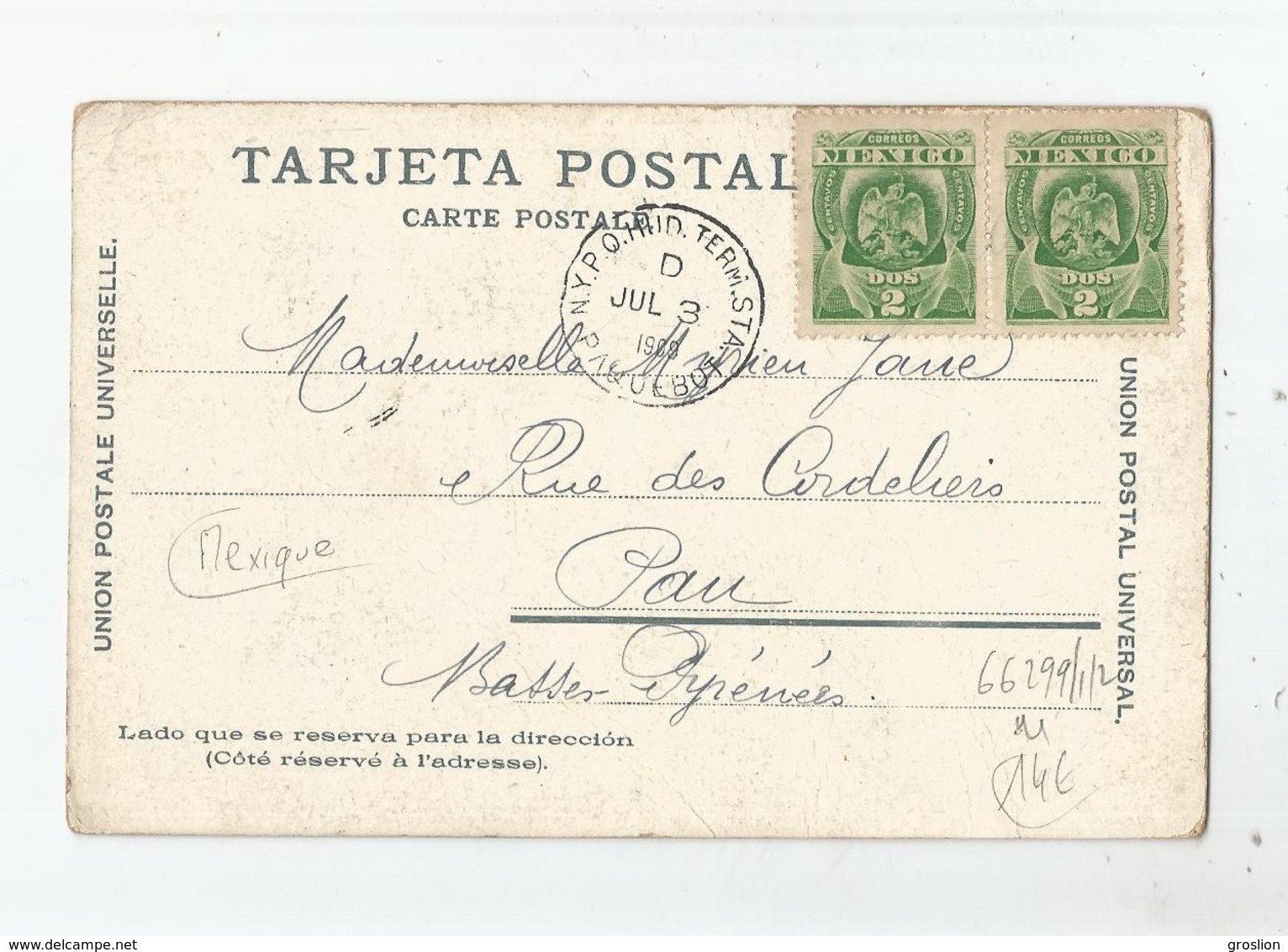 MEXICO INDIGENA PARTIENDO PIEDRAS Y TROZOS DE ARQUITECTURA MAYA 1909 - Mexique