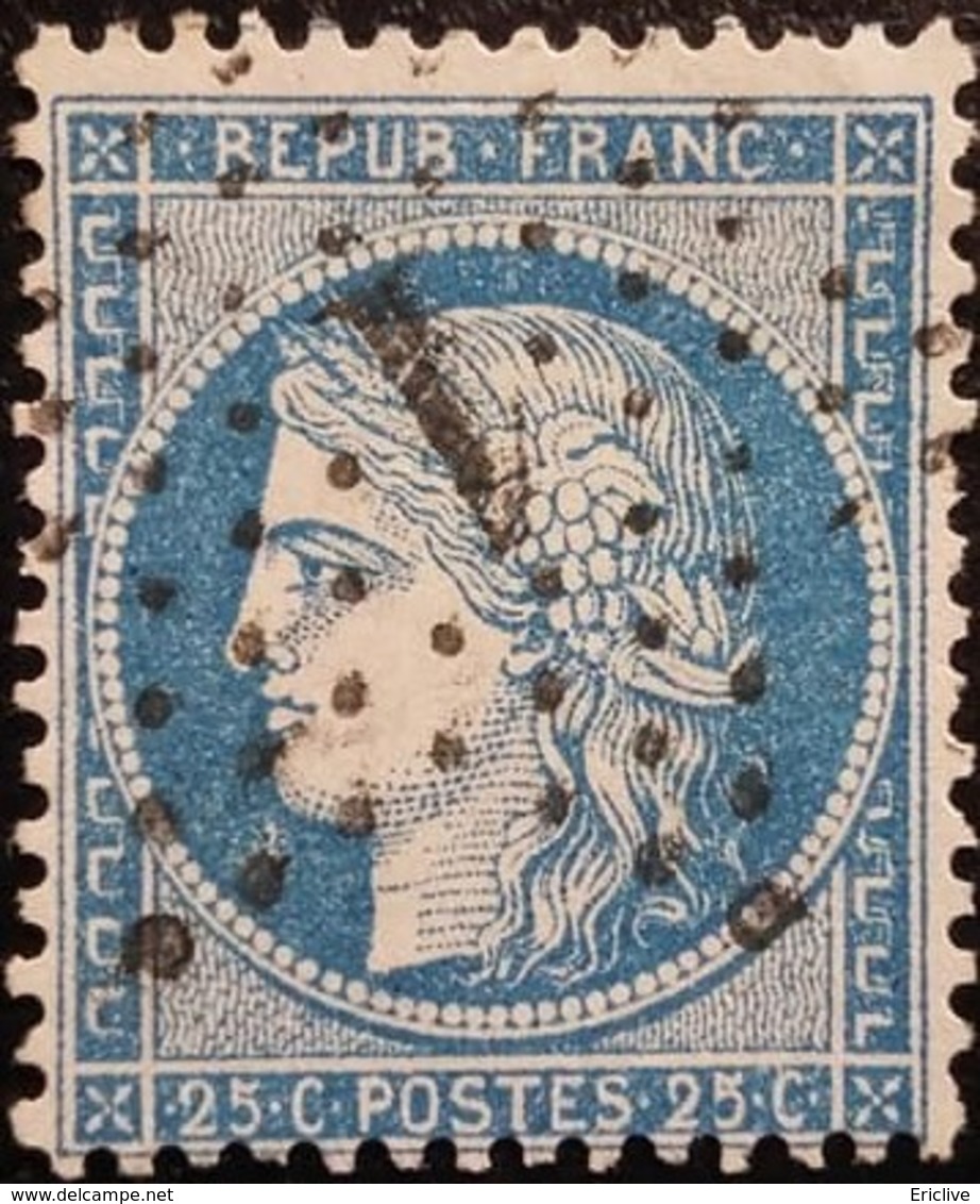 FRANCE Y&T N°60A Cérès 25c Bleu. Oblitéré étoile De Paris N°1 - 1871-1875 Ceres