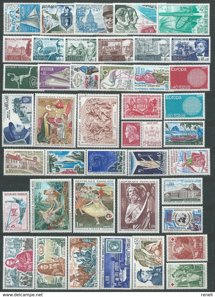 FRANCE ANNEE  COMPLETE  1970  **  TTB  4 - 1970-1979