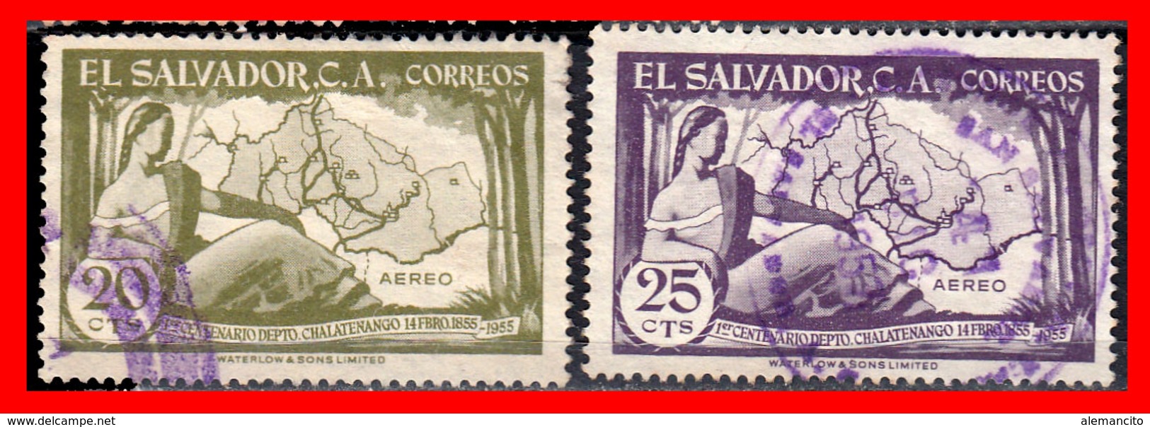 EL SALVADOR 2 SELLOS DEL AÑO 1956 - El Salvador