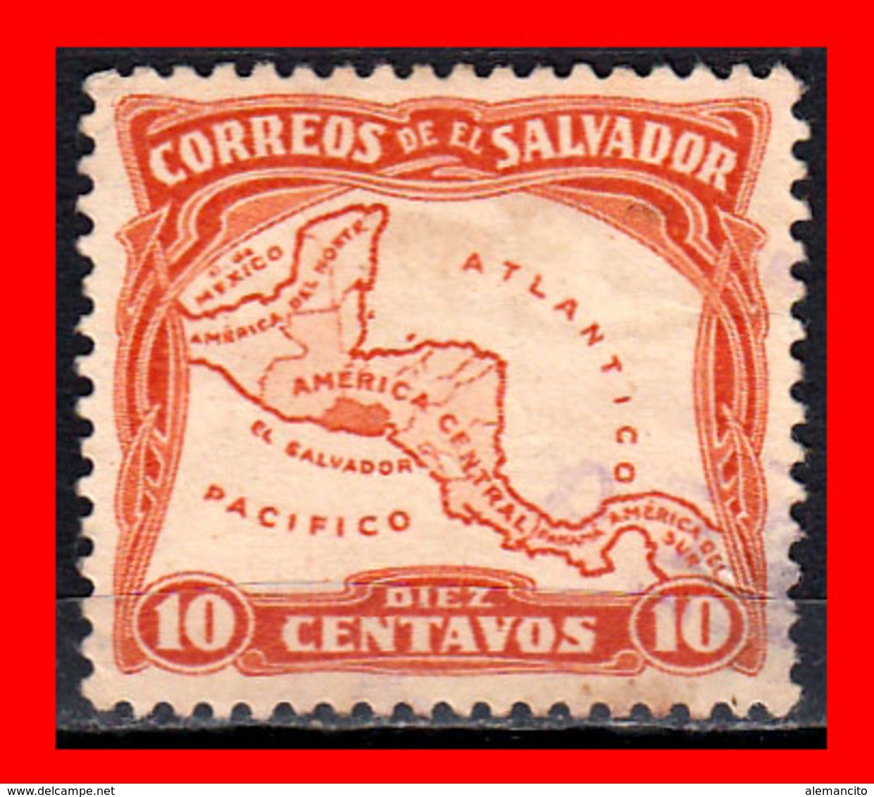 EL SALVADOR  SELLO DEL AÑO 1924-25 - El Salvador