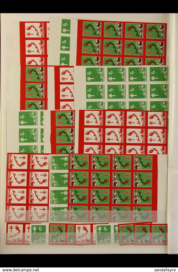 CANADA CHRISTMAS SEALS PROGRESSIVE COLOUR IMPERF PROOFS 1939-1972 Interesting Accumulation In A Stockbook, Mostly Never  - Other & Unclassified