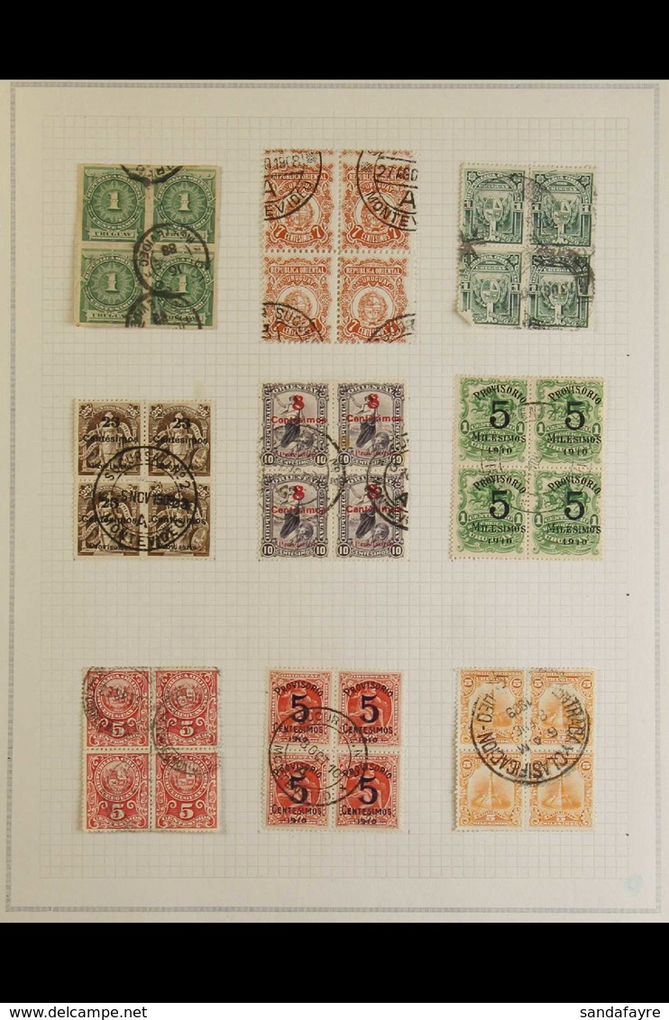 WORLD "BLOCKS OF FOUR" COLLECTION An Interesting 1860's To 1950's Assembly Of Used Blocks Of Four Presented On Stock Pag - Otros & Sin Clasificación